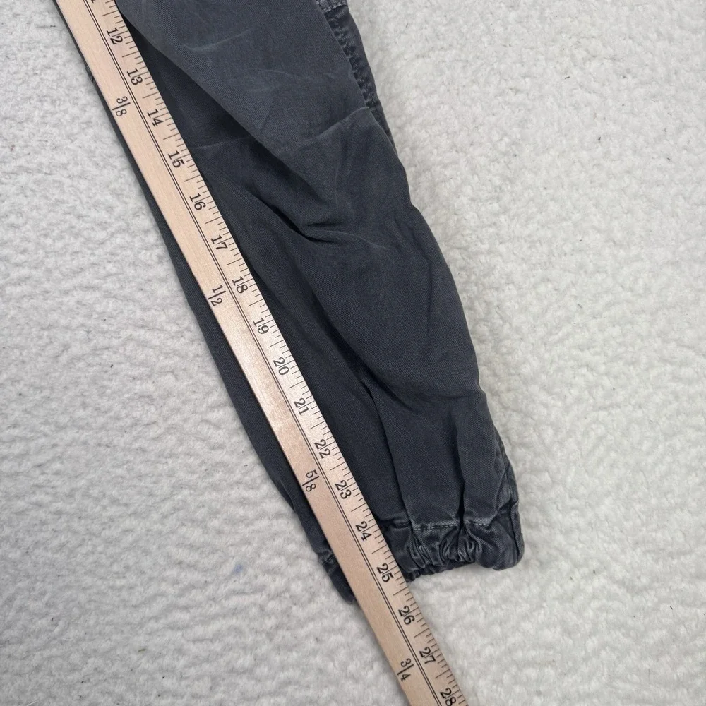 Nili Lotan Cropped Military Pant Size 2 Utility Jogger Black Faded Zip Ankle USA